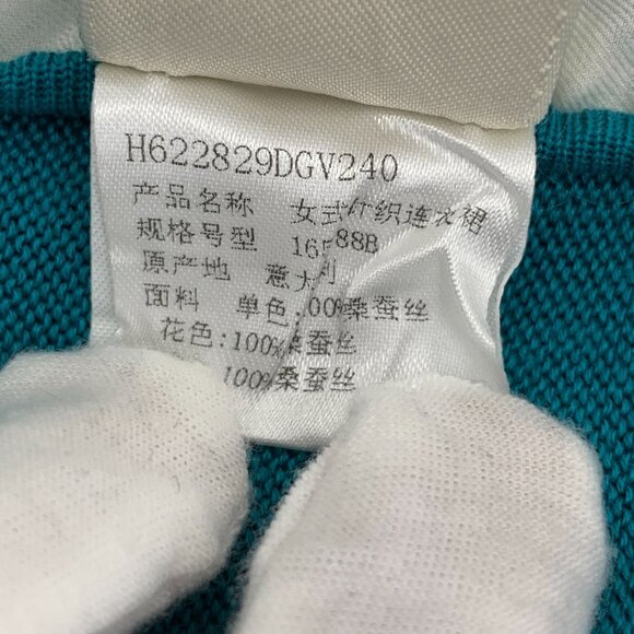 Hermès Blue Astrolabe Print Silk Sleeveless Knit Dress Size 40 Round Neck - Picture 6 of 8